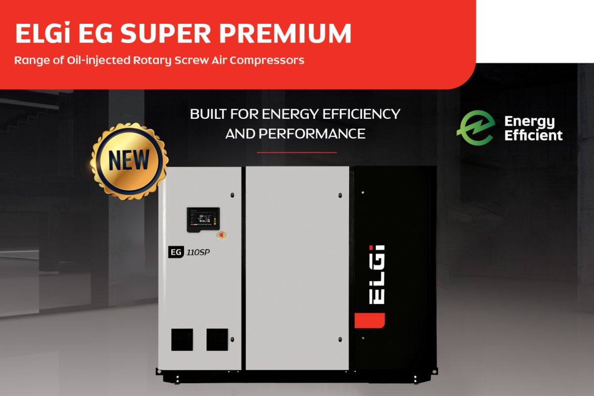 Elgi Equipments, a leading air compressor manufacturer, has introduced the EG SP (Super Premium), an upgrade to its world-renowned EG Series line of oil-lubricated screw air compressors. These machines represent a substantial improvement in compressed air technology, providing clients with energy efficiency savings of up to 15 percent, best-in-class warranty and performance, and low life cycle costs in the 90–110 kW compressor range. The improved ELGi EG SP units include completely designed two-stage airends with the proven η-V profile. This optimizes the whole compression process, resulting in up to 15 percent savings in specific power usage. This, combined with low-speed airends and a smaller load on each step, guarantees that components last longer. Aside from that, the IE4 ultra-premium motors allow for seamless integration of modern design and cutting-edge technology, resulting in greater energy efficiency. All EG Super Premium machines are additionally fitted with Neuron 4 industrial controllers, which ensure peak performance. The EG Super Premium additionally includes a special oil filter developed for 4000-hour lifespans; the filter effectively removes pollutants from the compressor’s lubricating system, emphasizing remarkable durability and overall endurance. All EG super premium units are compatible with Air Alert, ELGi’s add-on IoT solution. When coupled with the Neuron 4 controller, it improves compressor management by elevating uptime, increasing energy efficiency, and providing 24×7 global remote monitoring. Bhavesh Karia, President, ISAAME (India, South Asia, Africa, and the Middle East) and SEA (Southeast Asia), Elgi Equipments Limited, said, “At ELGi, our unwavering commitment lies in aligning technological progress with tangible efficiency gains for our customers and the environment. With the EG Super Premium, we have taken a stride forward in our quest to deliver heightened performance while setting new benchmarks for efficiency and dependability in compressed air technology. Recognizing that over 80 percent of a compressor’s total life-cycle cost is attributed to energy costs, the EG Super Premium compressors deliver an impressive boost of up to 15 percent in energy efficiency. Tailored for manufacturing enterprises emphasizing energy efficiency and environmental stewardship, these cutting-edge units promise substantial energy savings through their innovative features bundled in a highly competitive total cost of ownership package.” Every EG Super Premium compressor includes an essential warranty of six years for the airend, three years for vital parts, and one year for the package, as well as an extended warranty of ten years for the airend and five years for the package. The ELGi EG Super Premium is designed to be long-lasting, reliable, and durable. ELGi introduces EG Super Premium Compressors to transform oil-lubricated screw